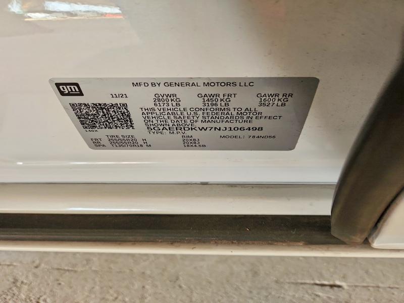 Продаж на аукціоні авто 2022 Buick Enclave, vin: 5GAERDKW7NJ106498, номер лоту: 79009055