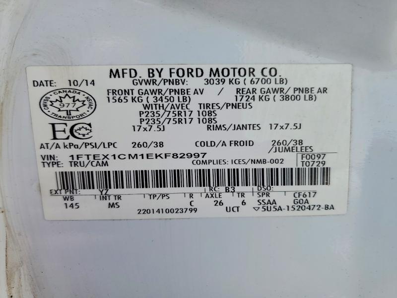 Aukcja sprzedaży 2014 Ford F150, vin: 1FTEX1CM1EKF82997, numer aukcji: 77750935