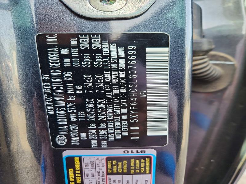 2020 Kia Telluride მანქანა იყიდება აუქციონზე, vin: 5XYP64HC5LG076699, აუქციონის ნომერი: 74729175