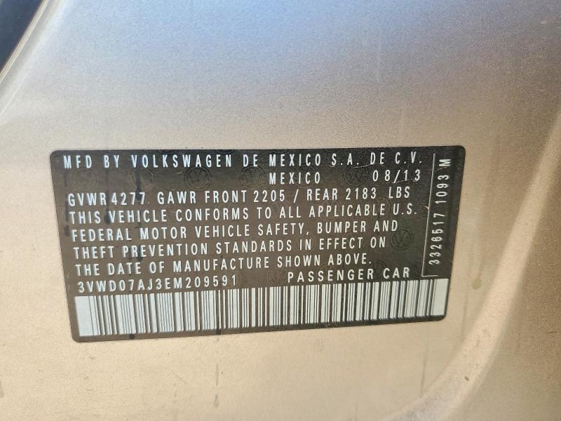 Aukcja sprzedaży 2023 Volkswagen Jetta, vin: 3VWD07AJ3EM209591, numer aukcji: 78115525
