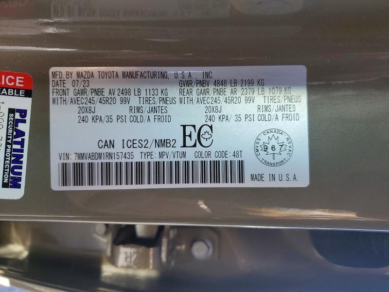 78657635 :رقم المزاد ، 7MMVABDM1RN157435 vin ، 2024 Mazda Cx-50 مزاد بيع