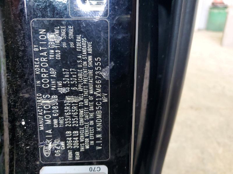 Aukcja sprzedaży 2021 Kia Sedona, vin: KNDMB5C1XM6673555, numer aukcji: 76739555