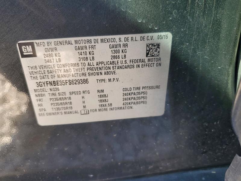 2015 Cadillac Srx მანქანა იყიდება აუქციონზე, vin: 3GYFNBE35FS629386, აუქციონის ნომერი: 78534015
