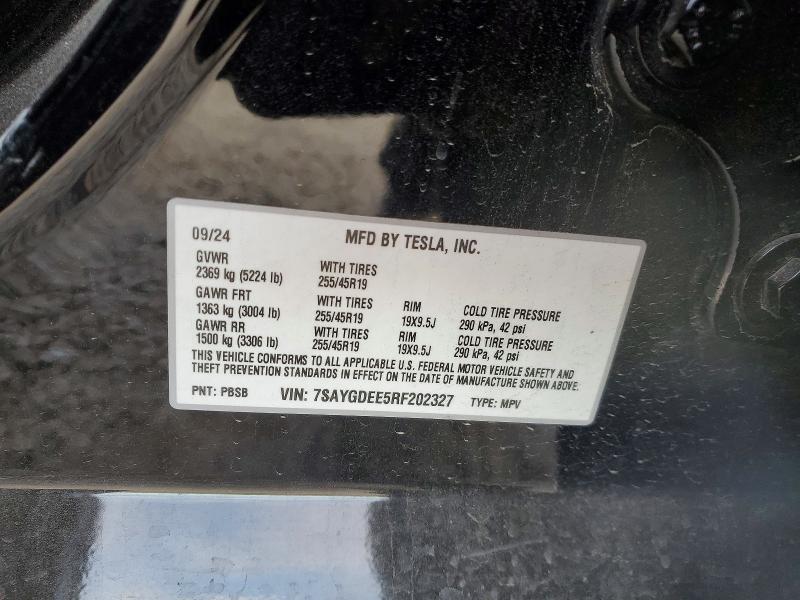 Продаж на аукціоні авто 2024 Tesla Model Y, vin: 7SAYGDEE5RF202327, номер лоту: 76409975