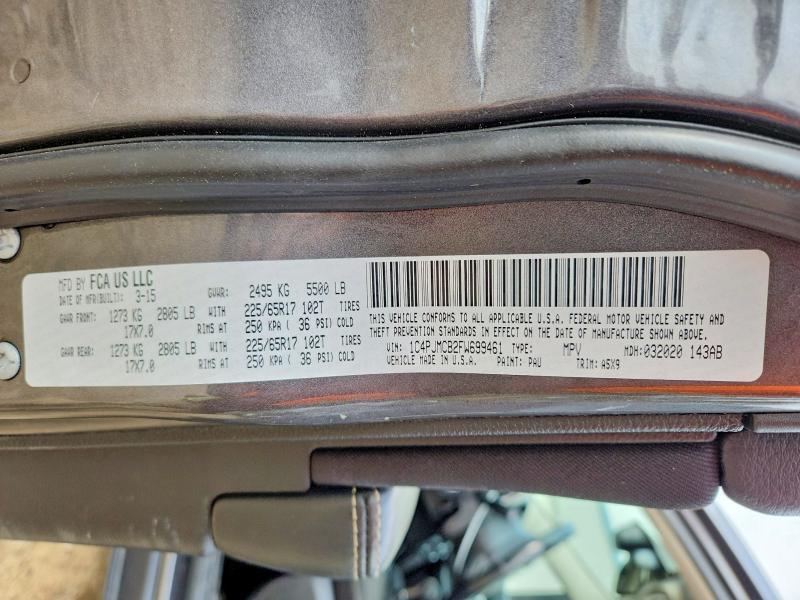 77797855 :رقم المزاد ، 1C4PJMCB2FW699461 vin ، 2015 Jeep Cherokee مزاد بيع