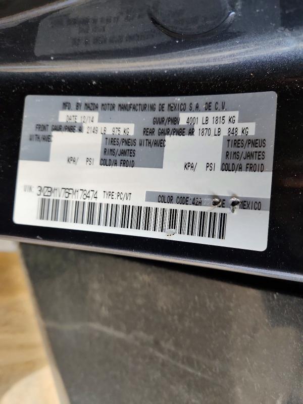72836985 :رقم المزاد ، 3MZBM1V76FM178474 vin ، 2015 Mazda 3 مزاد بيع