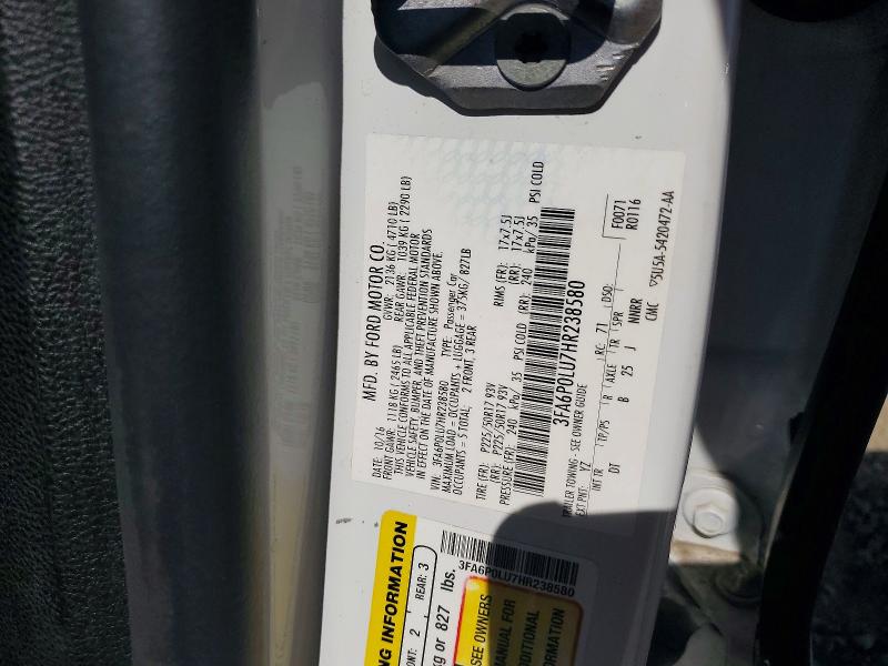 2017 Ford Fusion მანქანა იყიდება აუქციონზე, vin: 3FA6P0LU7HR238580, აუქციონის ნომერი: 79117505