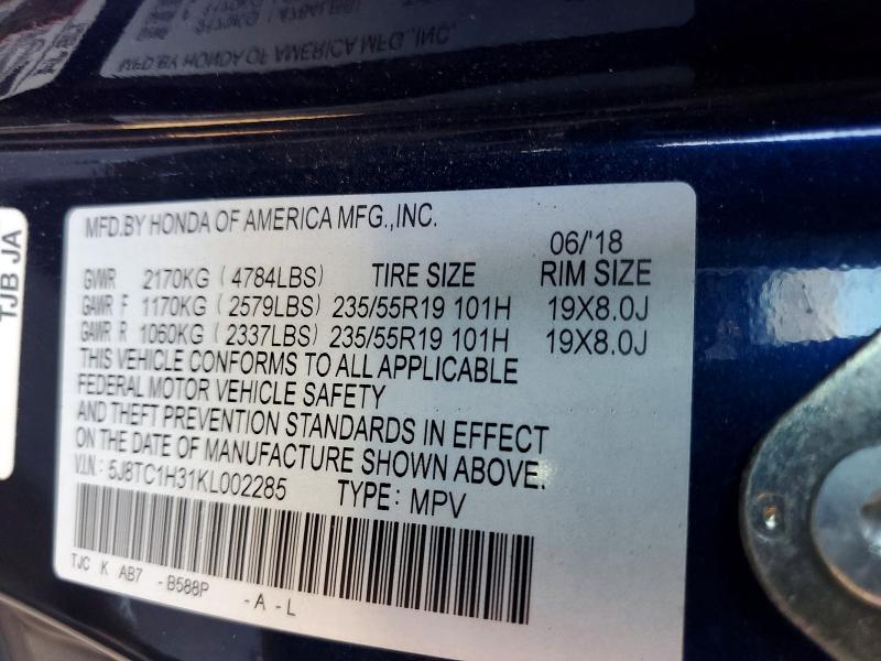 Продаж на аукціоні авто 2019 Acura Rdx, vin: 5J8TC1H31KL002285, номер лоту: 79360355