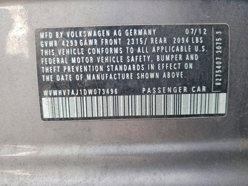Продаж на аукціоні авто 2013 Volkswagen Gti, vin: WVWHV7AJ1DW073496, номер лоту: 77679465