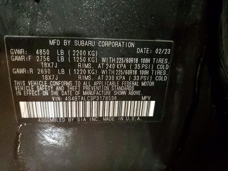 Продаж на аукціоні авто 2023 Subaru Outback, vin: 4S4BTALC3P3178596, номер лоту: 75665455