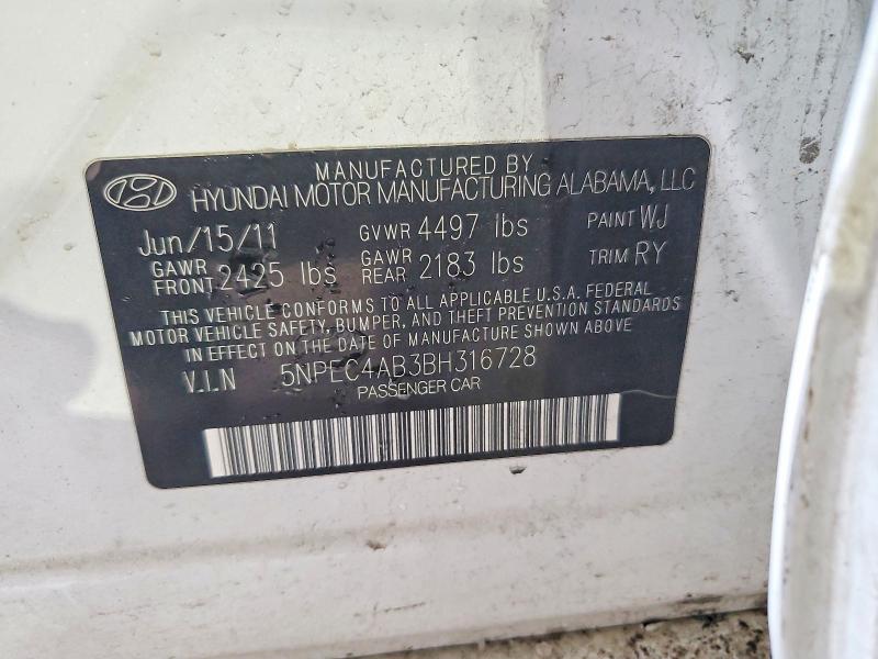 Продаж на аукціоні авто 2011 Hyundai Sonata, vin: 5NPEC4AB3BH316728, номер лоту: 75173525