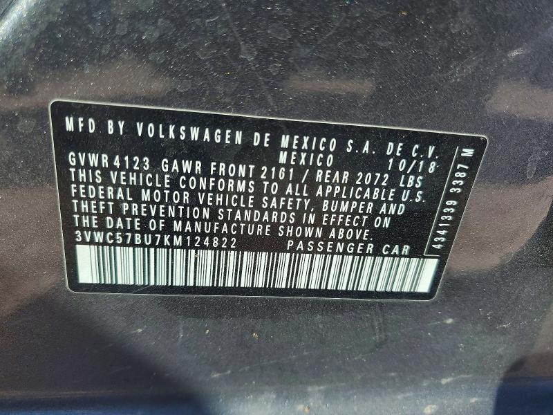 Aukcja sprzedaży 2019 Volkswagen Jetta, vin: 3VWC57BU7KM124822, numer aukcji: 79247215