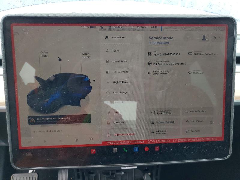 2023 Tesla Model Y მანქანა იყიდება აუქციონზე, vin: 7SAYGDEE0PF586353, აუქციონის ნომერი: 78964975