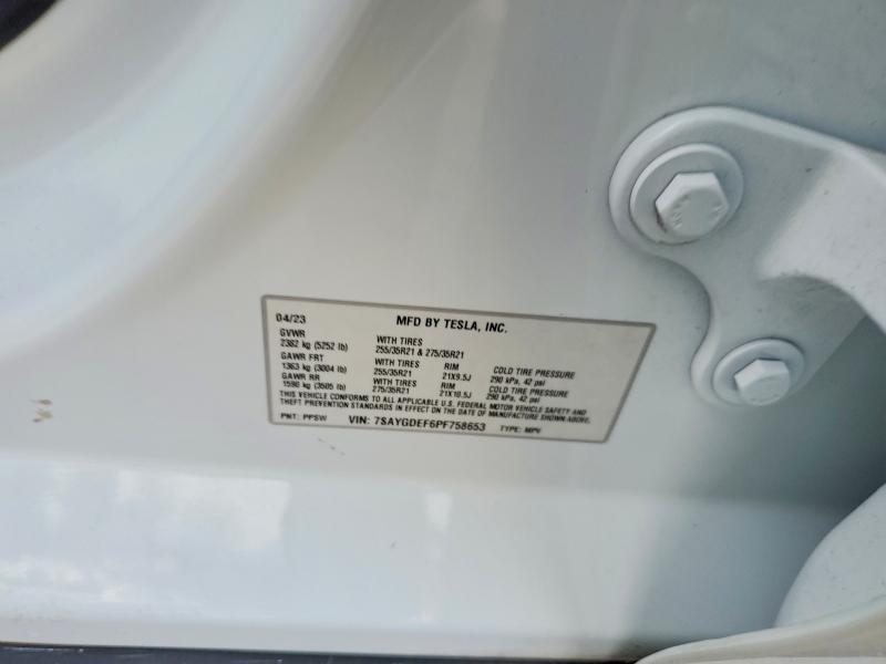 2023 Tesla Model Y მანქანა იყიდება აუქციონზე, vin: 7SAYGDEF6PF758653, აუქციონის ნომერი: 75940825