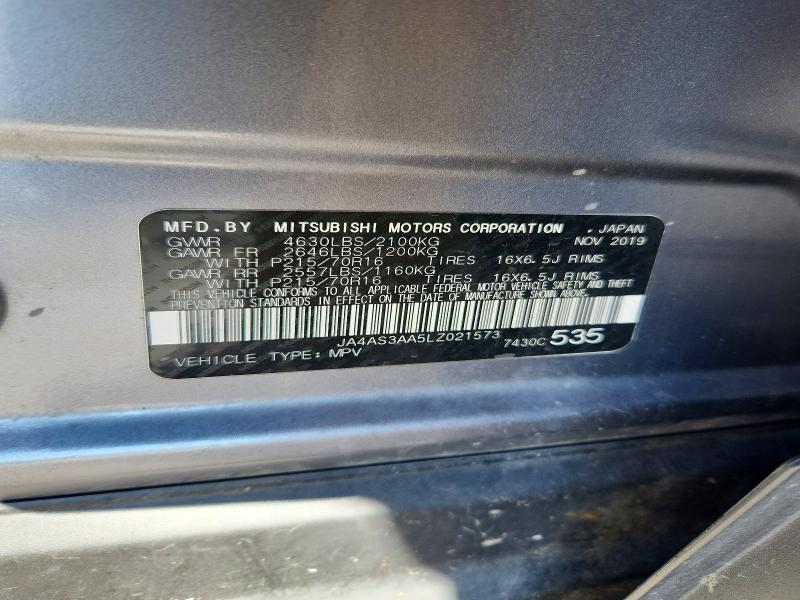Продаж на аукціоні авто 2020 Mitsubishi Eclipse Cross, vin: JA4AS3AA5LZ021573, номер лоту: 76166865
