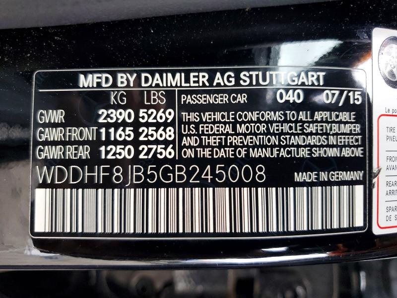 Aukcja sprzedaży 2016 Mercedes-benz E, vin: WDDHF8JB5GB245008, numer aukcji: 77385815