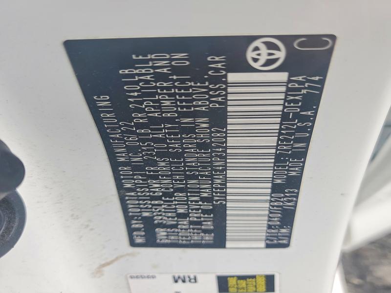 77664905 :رقم المزاد ، 5YFEPMAE4NP342082 vin ، 2022 Toyota Corolla مزاد بيع