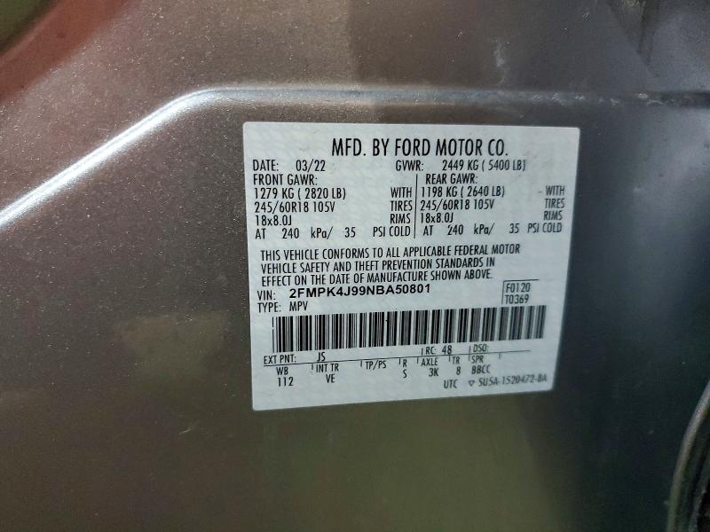 Aukcja sprzedaży 2022 Ford Edge, vin: 2FMPK4J99NBA50801, numer aukcji: 77936585