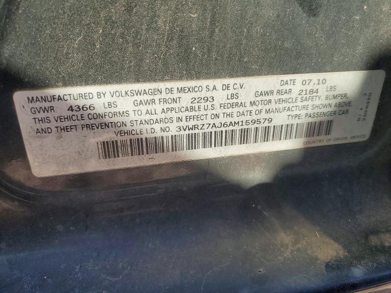 Aukcja sprzedaży 2010 Volkswagen Jetta, vin: 3VWRZ7AJ6AM159579, numer aukcji: 77353935