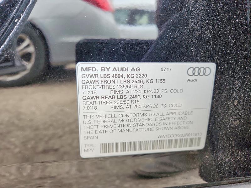 78356955 :رقم المزاد ، WA1ECCFS0JR011613 vin ، 2018 Audi Q3 مزاد بيع