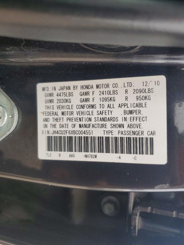 Aukcja sprzedaży 2011 Acura Tsx, vin: JH4CU2F6XBC004551, numer aukcji: 78988155