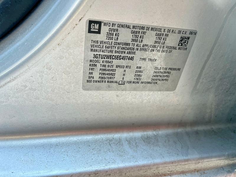 77822735 :رقم المزاد ، 3GTU2WEC6EG497446 vin ، 2014 Gmc Sierra K15 مزاد بيع