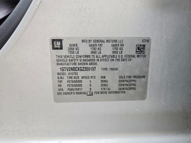 79206885 :رقم المزاد ، 1GTV2NECXGZ359197 vin ، 2016 Gmc Sierra مزاد بيع