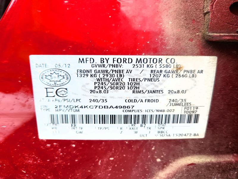 Aukcja sprzedaży 2013 Ford Edge Limit, vin: 2FMDK4KC7DBA49867, numer aukcji: 75091445