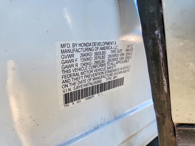 Продаж на аукціоні авто 2022 Acura Mdx, vin: 5J8YE1H07NL050660, номер лоту: 75487655