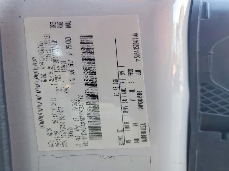 76876235 :رقم المزاد ، 1FDVU4XM7KKB47770 vin ، 2019 Ford Transit T-350 Hd مزاد بيع