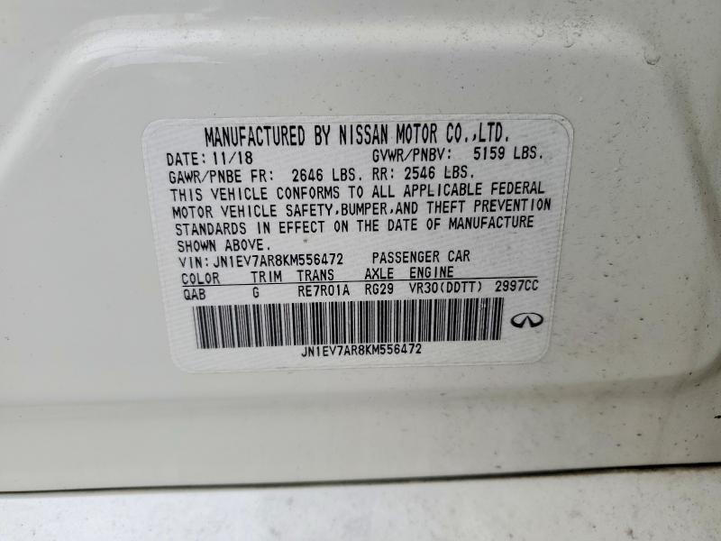 Продажа на аукционе авто 2019 Infiniti Q50, vin: JN1EV7AR8KM556472, номер лота: 77570915