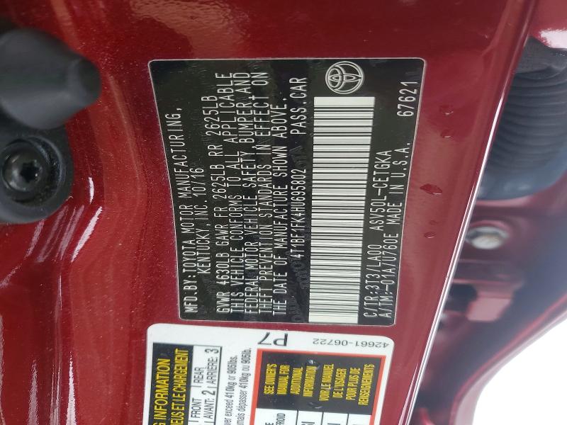 2017 Toyota Camry მანქანა იყიდება აუქციონზე, vin: 4T1BF1FK4HU695802, აუქციონის ნომერი: 78223325