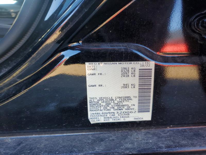 Aukcja sprzedaży 2023 Nissan Altima, vin: 1N4BL4DV9PN320062, numer aukcji: 78600035