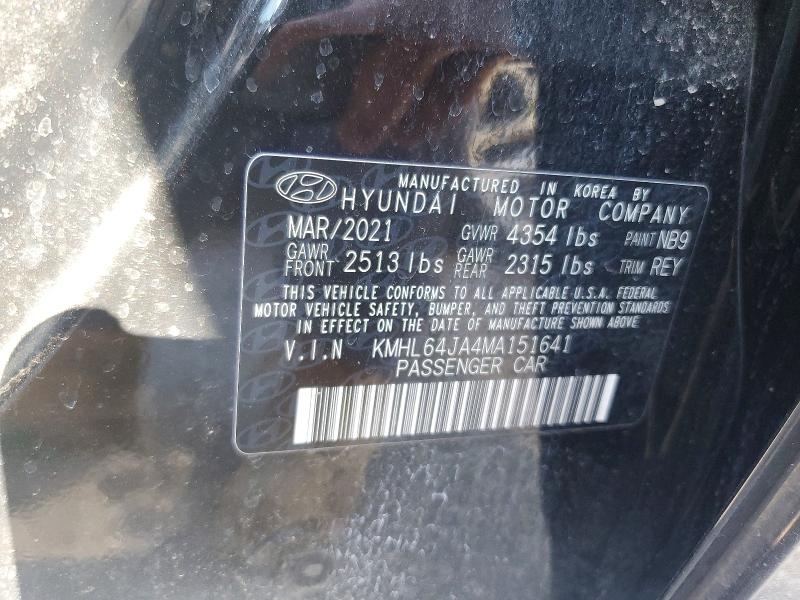 Продажа на аукционе авто 2021 Hyundai Sonata, vin: KMHL64JA4MA151641, номер лота: 79253695