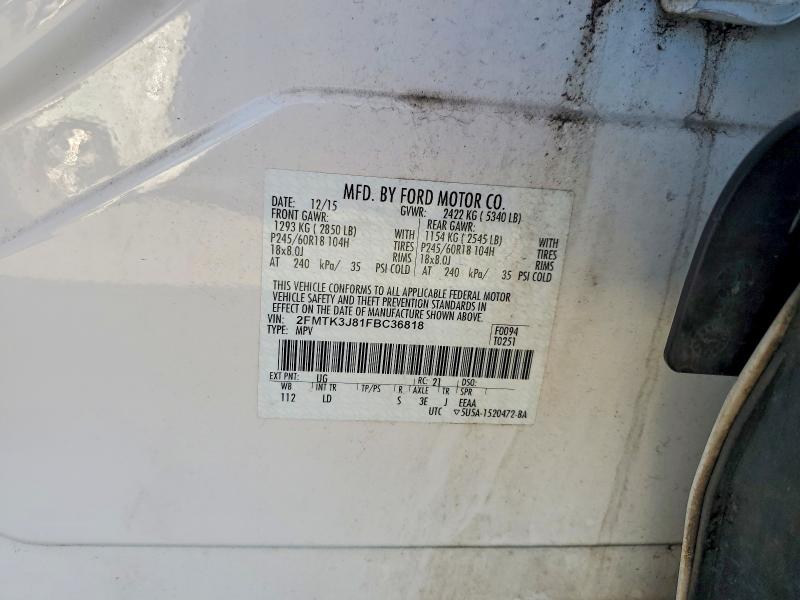 Продажа на аукционе авто 2015 Ford Edge, vin: 2FMTK3J81FBC36818, номер лота: 76997085