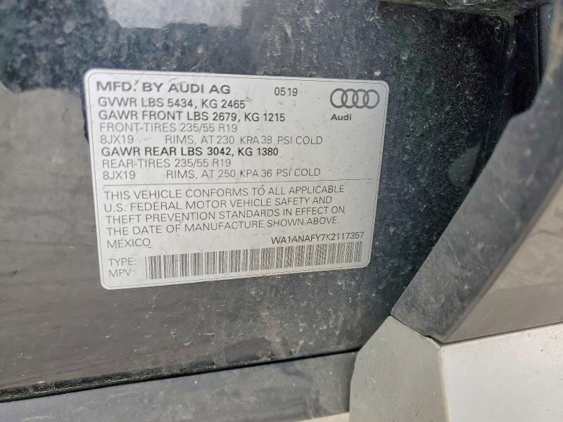 Продаж на аукціоні авто 2019 Audi Q5, vin: WA1ANAFY7K2117357, номер лоту: 76998015