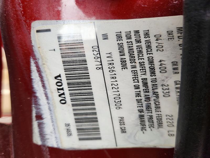 Aukcja sprzedaży 2002 Volvo S60, vin: YV1RS61R122170306, numer aukcji: 79189465