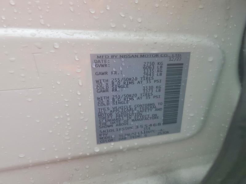 77237225 :رقم المزاد ، 5N1DL1FS9PC355468 vin ، 2023 Infiniti Qx60 مزاد بيع
