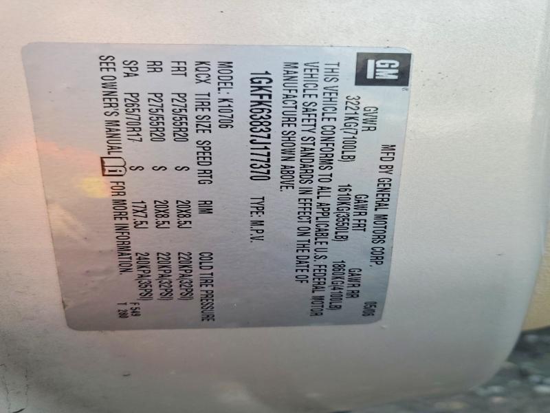 Продаж на аукціоні авто 2007 Gmc Yukon, vin: 1GKFK63837J177370, номер лоту: 77134905