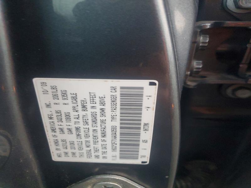Aukcja sprzedaży 2010 Honda Accord, vin: 1HGCP2F71AA040593, numer aukcji: 78102895