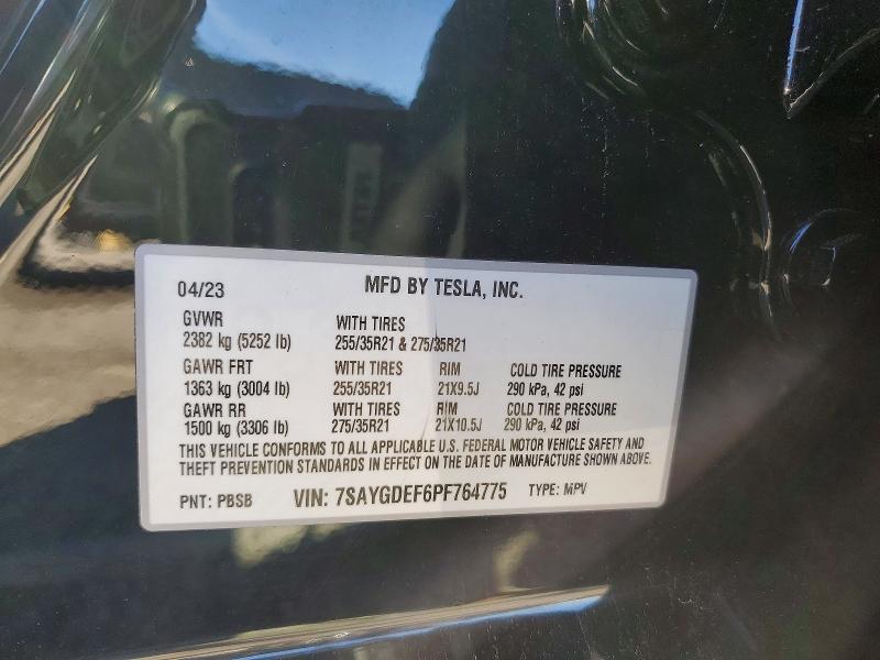 78556915 :رقم المزاد ، 7SAYGDEF6PF764775 vin ، 2023 Tesla Model Y مزاد بيع