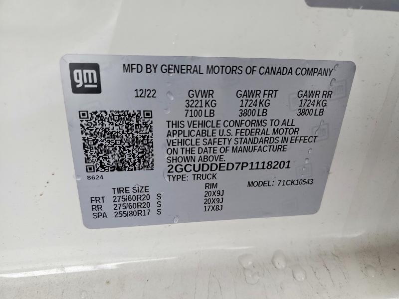 Продажа на аукционе авто 2023 Chevrolet Silverado, vin: 2GCUDDED7P1118201, номер лота: 76253865