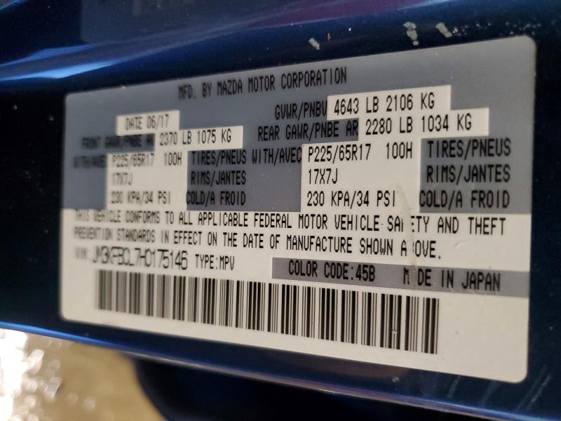 Продажа на аукционе авто 2017 Mazda Cx-5, vin: JM3KFBCL7H0175146, номер лота: 75539885
