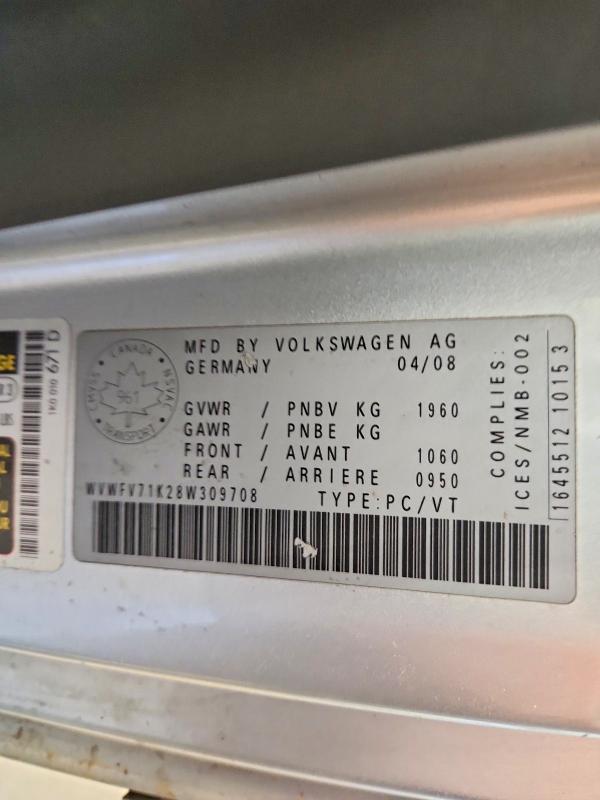 Aukcja sprzedaży 2008 Volkswagen Gti, vin: WVWFV71K28W309708, numer aukcji: 74618535