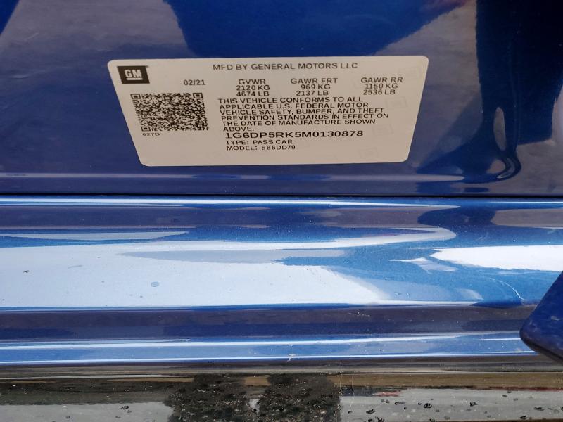 75911655 :رقم المزاد ، 1G6DP5RK5M0130878 vin ، 2021 Cadillac Ct5 مزاد بيع