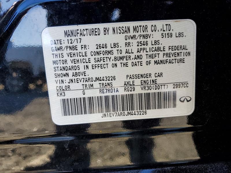 Aukcja sprzedaży 2018 Infiniti Q50, vin: JN1EV7AR0JM443226, numer aukcji: 76547445