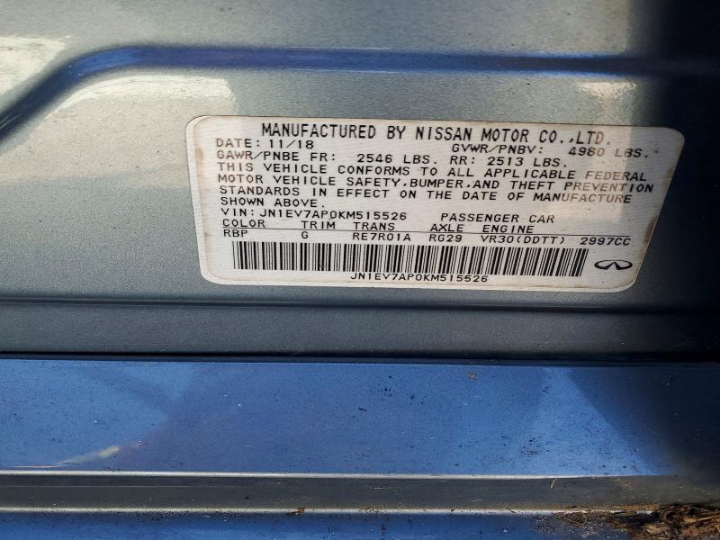 Aukcja sprzedaży 2019 Infiniti Q50, vin: JN1EV7AP0KM515526, numer aukcji: 77585035