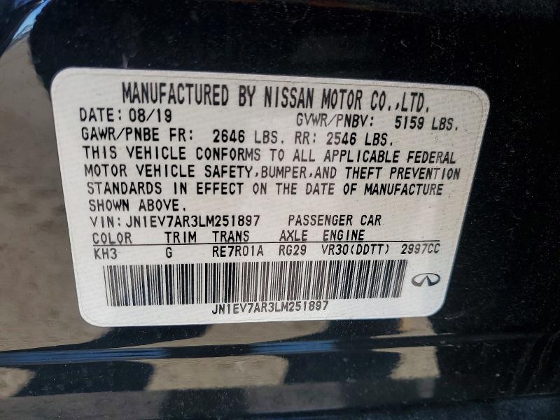 Продаж на аукціоні авто 2020 Infiniti Q50, vin: JN1EV7AR3LM251897, номер лоту: 76975665