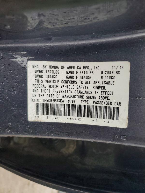 Продаж на аукціоні авто 2014 Honda Accord, vin: 1HGCR2F3XEA119788, номер лоту: 75821335