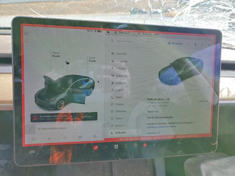78606085 :رقم المزاد ، 5YJ3E1EB1MF980280 vin ، 2021 Tesla Model 3 مزاد بيع